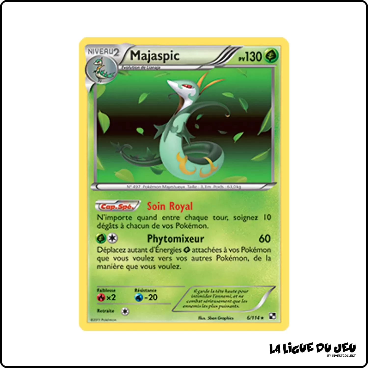 Holo - Pokemon - Noir et Blanc de Base - Majaspic 6/114