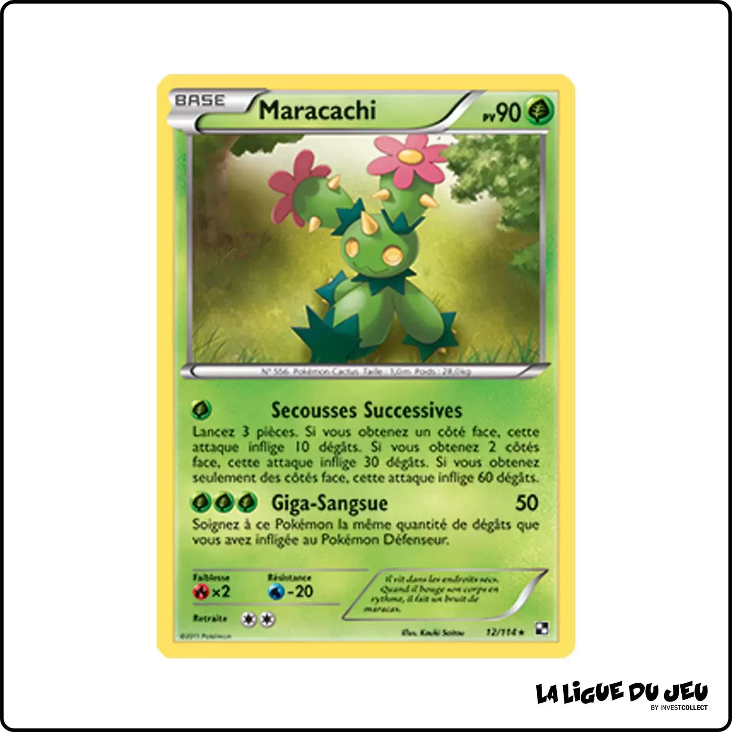 Rare - Pokemon - Noir et Blanc de Base - Maracachi 12/114