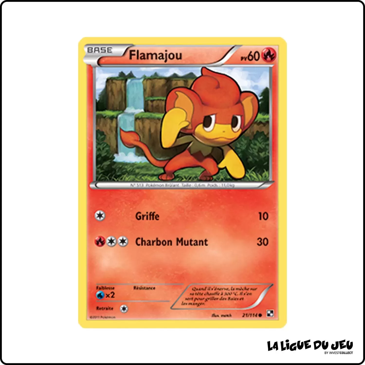 Commune - Pokemon - Noir et Blanc de Base - Flamajou 21/114