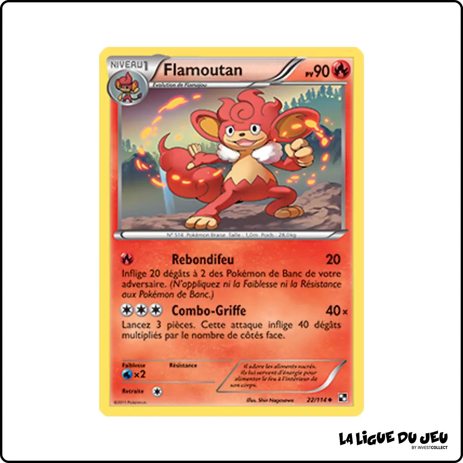 Peu commune - Pokemon - Noir et Blanc de Base - Flamoutan 22/114