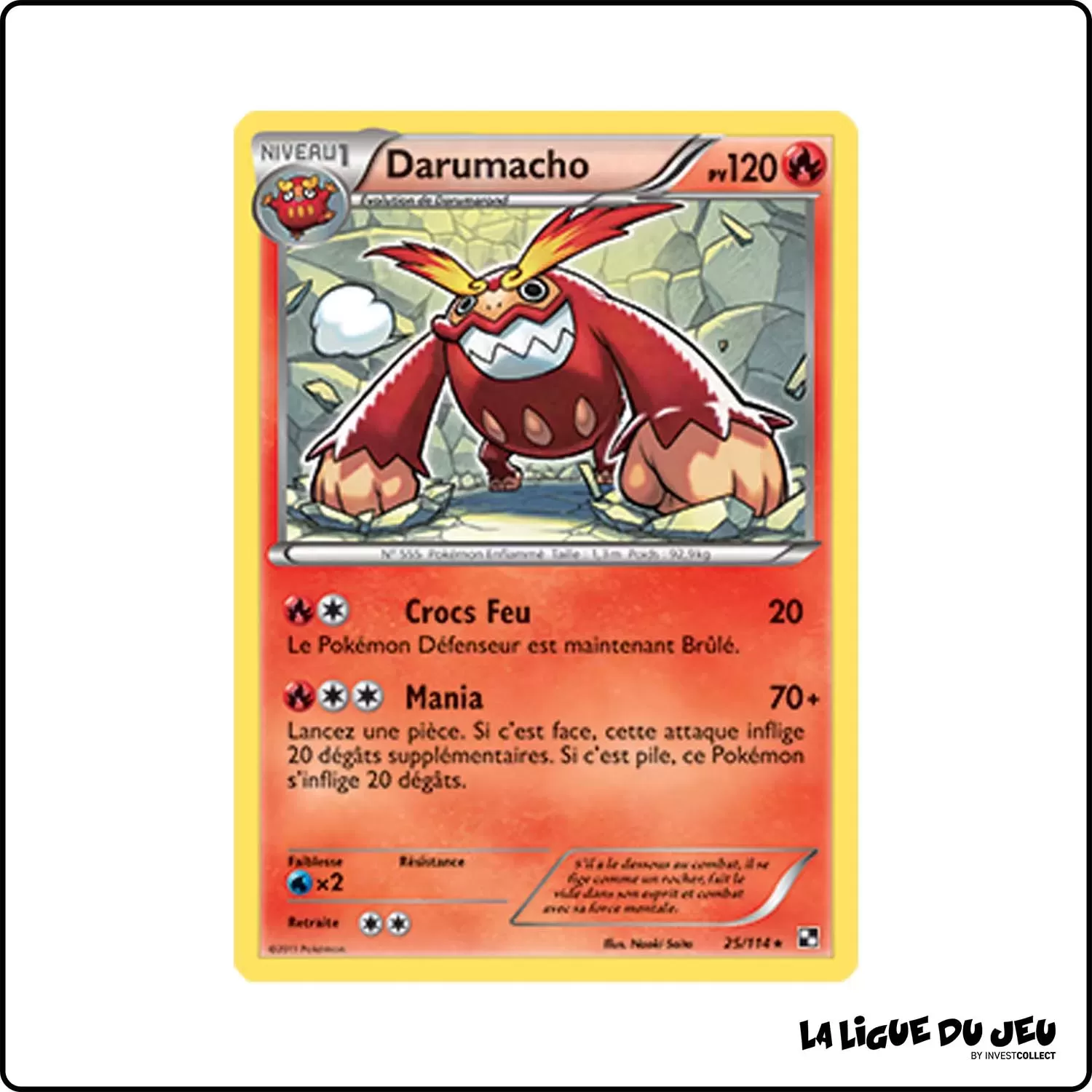 Rare - Pokemon - Noir et Blanc de Base - Darumacho 25/114