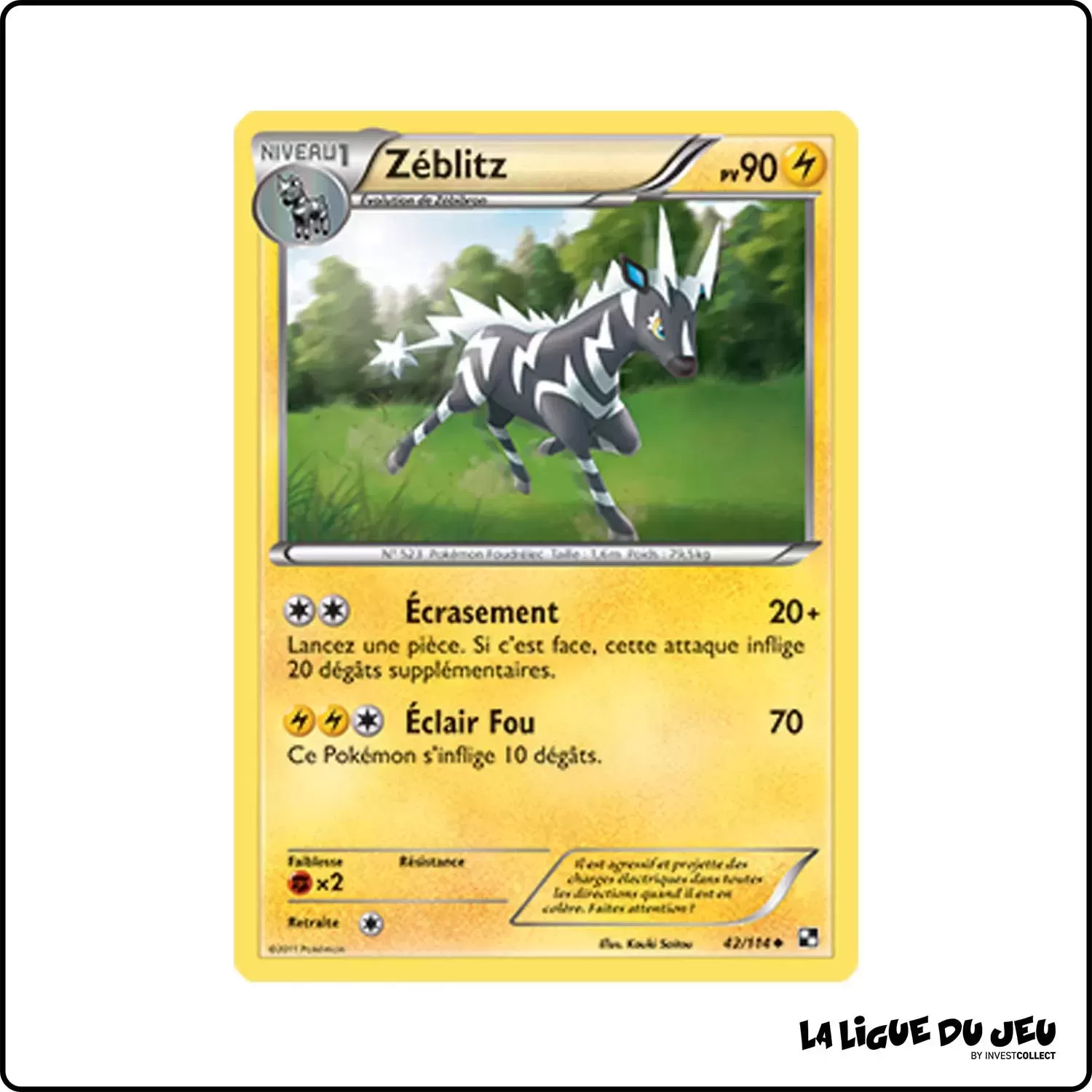 Peu commune - Pokemon - Noir et Blanc de Base - Zéblitz 42/114