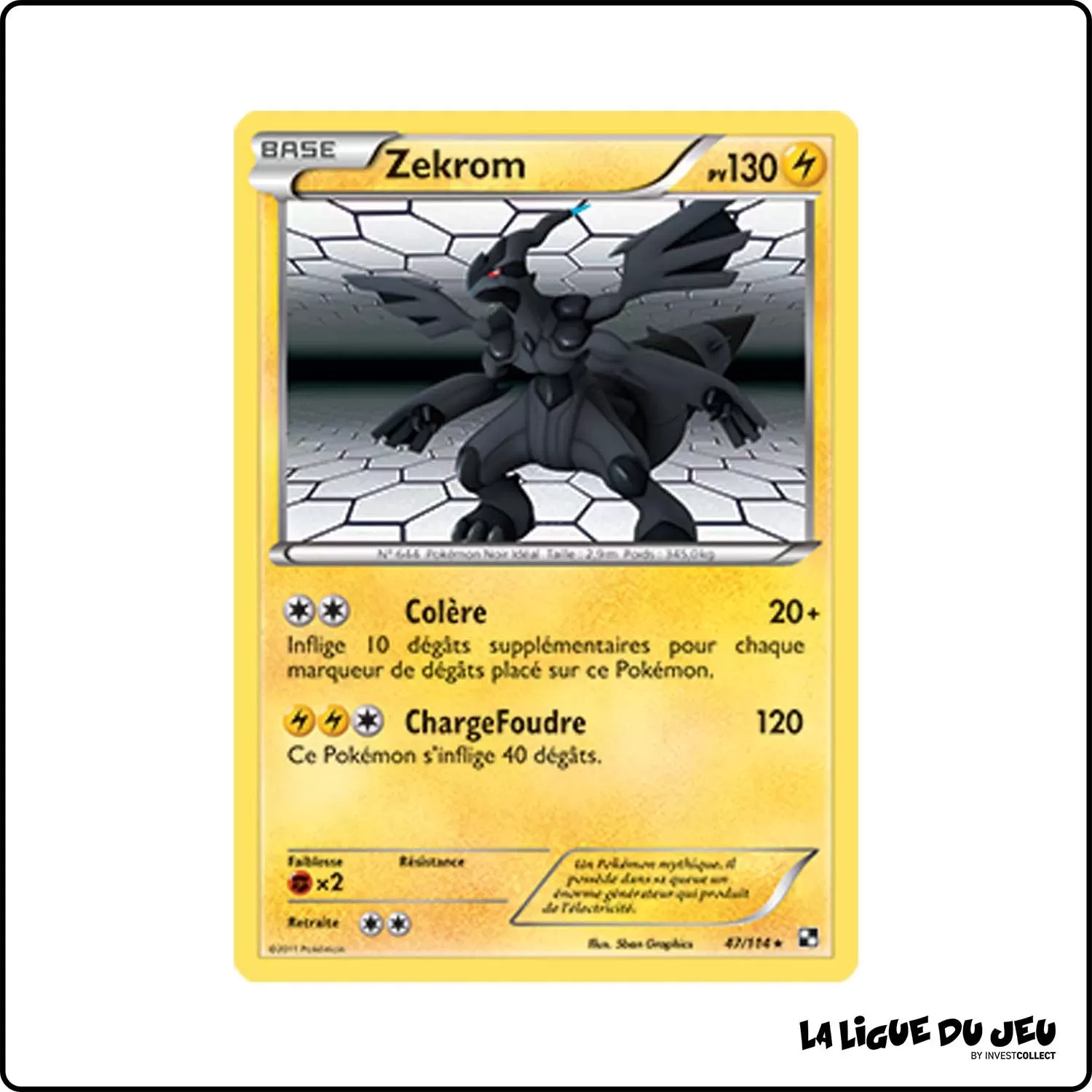 Holo - Pokemon - Noir et Blanc de Base - Zekrom 47/114