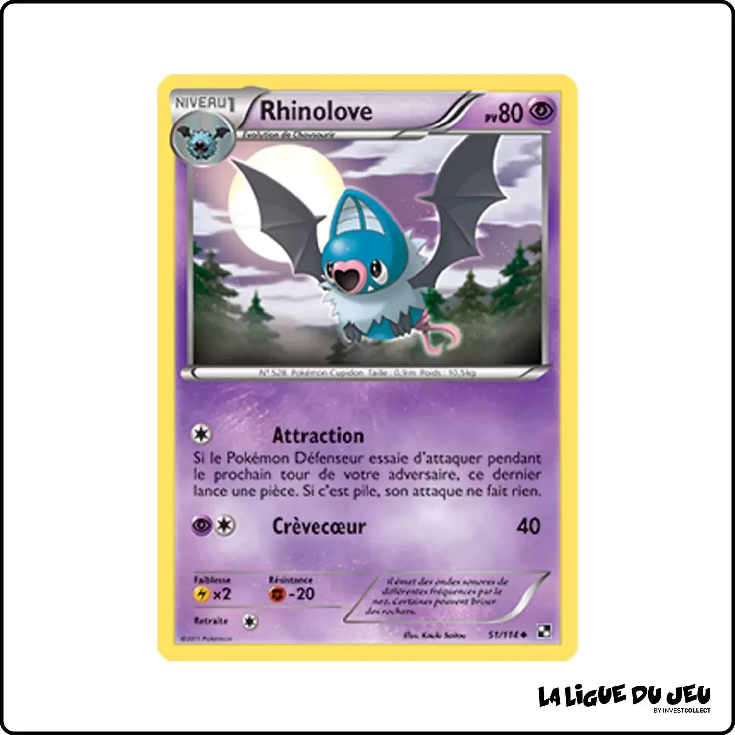 Peu commune - Pokemon - Noir et Blanc de Base - Rhinolove 51/114