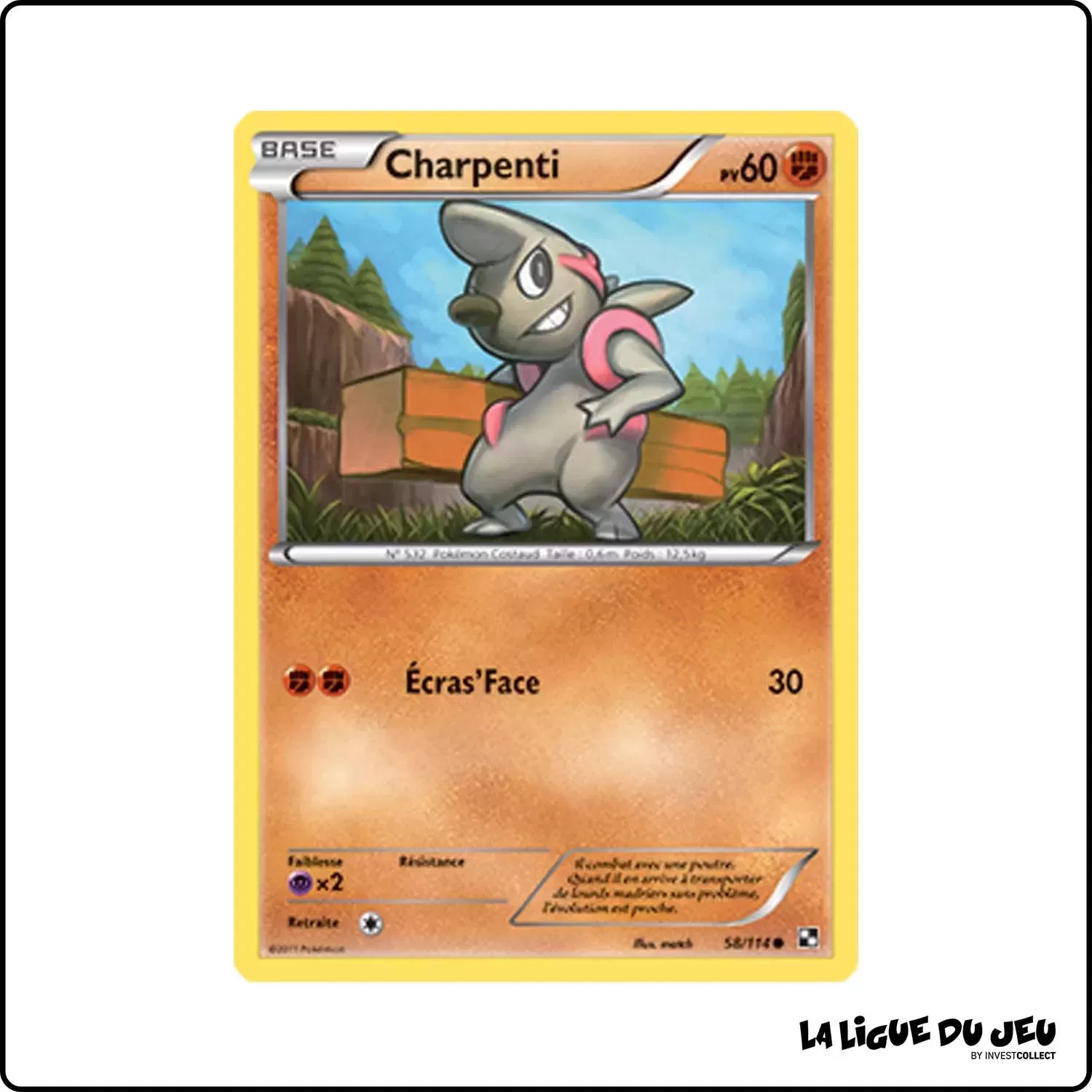 Commune - Pokemon - Noir et Blanc de Base - Charpenti 58/114