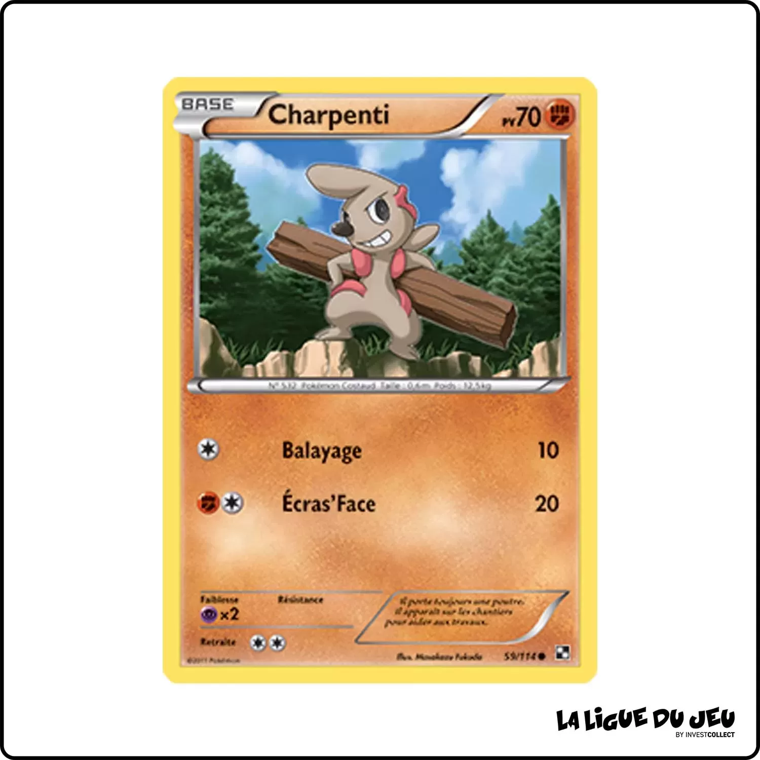 Commune - Pokemon - Noir et Blanc de Base - Charpenti 59/114