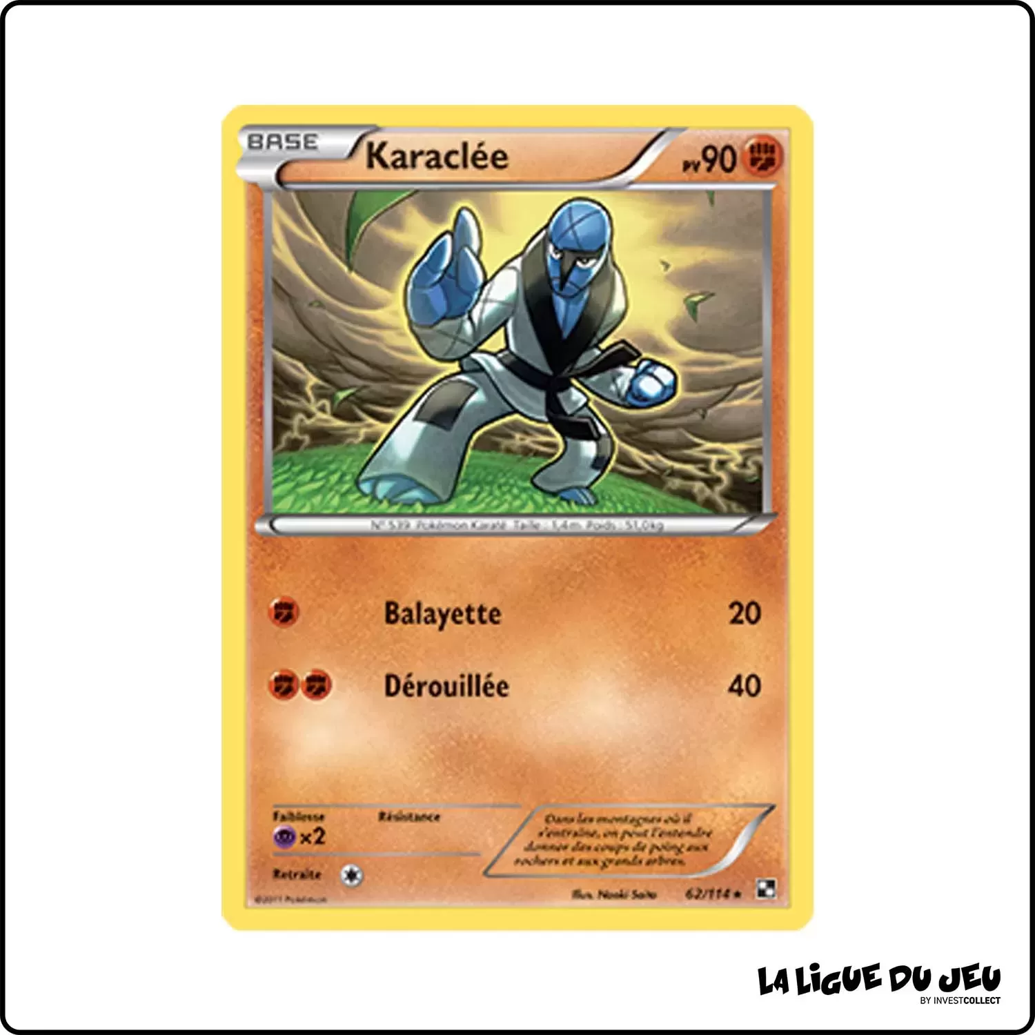 Rare - Pokemon - Noir et Blanc de Base - Karaclée 62/114