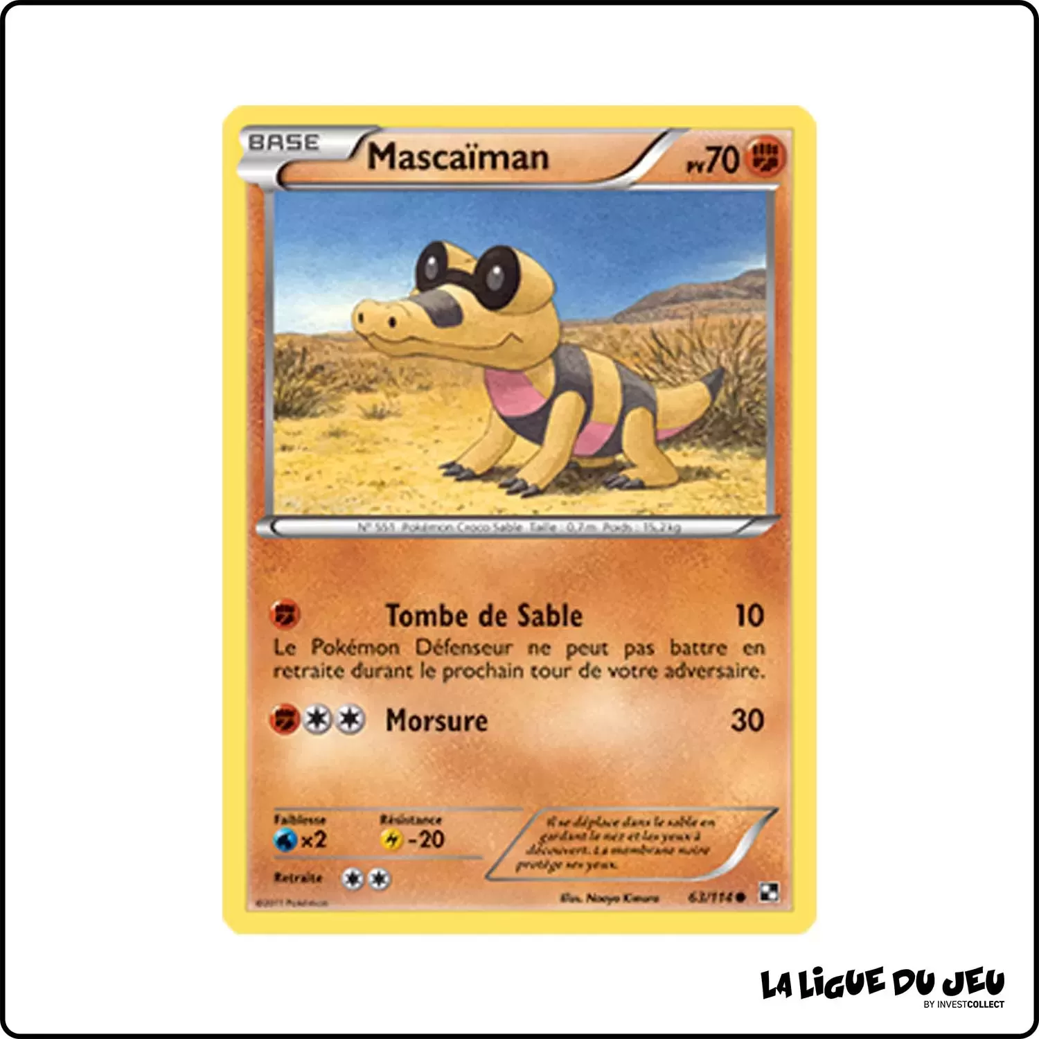 Commune - Pokemon - Noir et Blanc de Base - Mascaïman 63/114