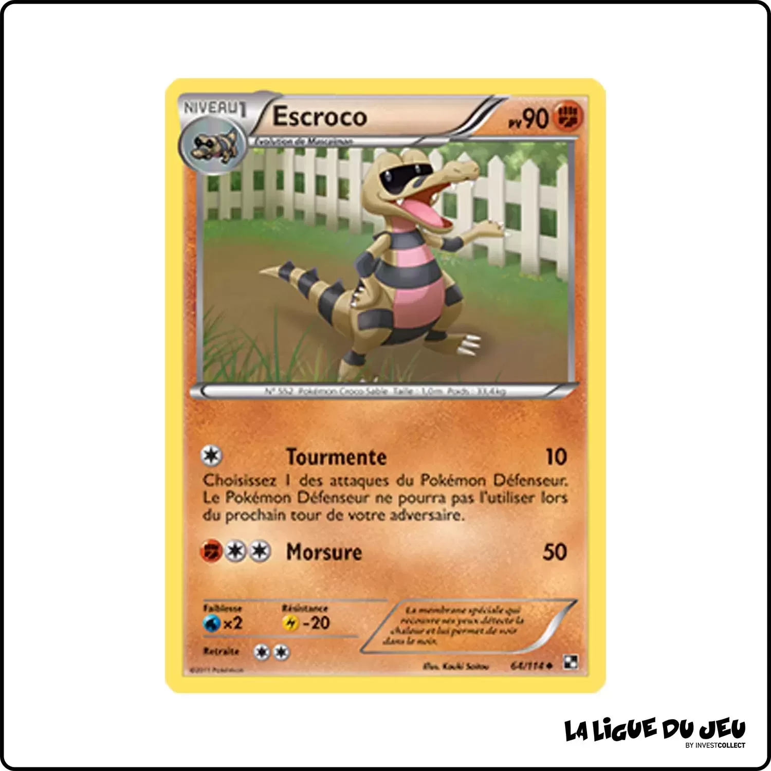 Peu commune - Pokemon - Noir et Blanc de Base - Escroco 64/114