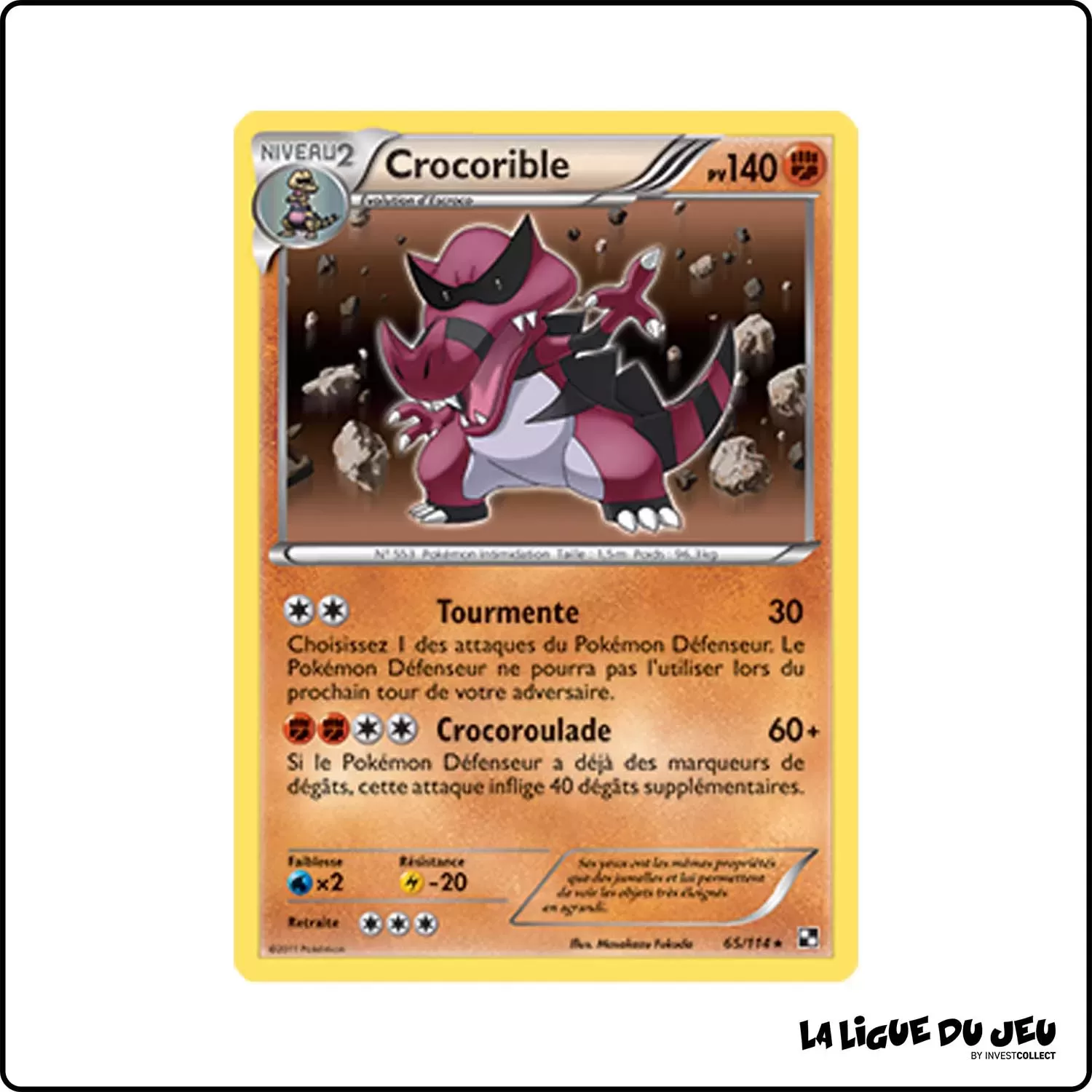 Holo - Pokemon - Noir et Blanc de Base - Crocorible 65/114