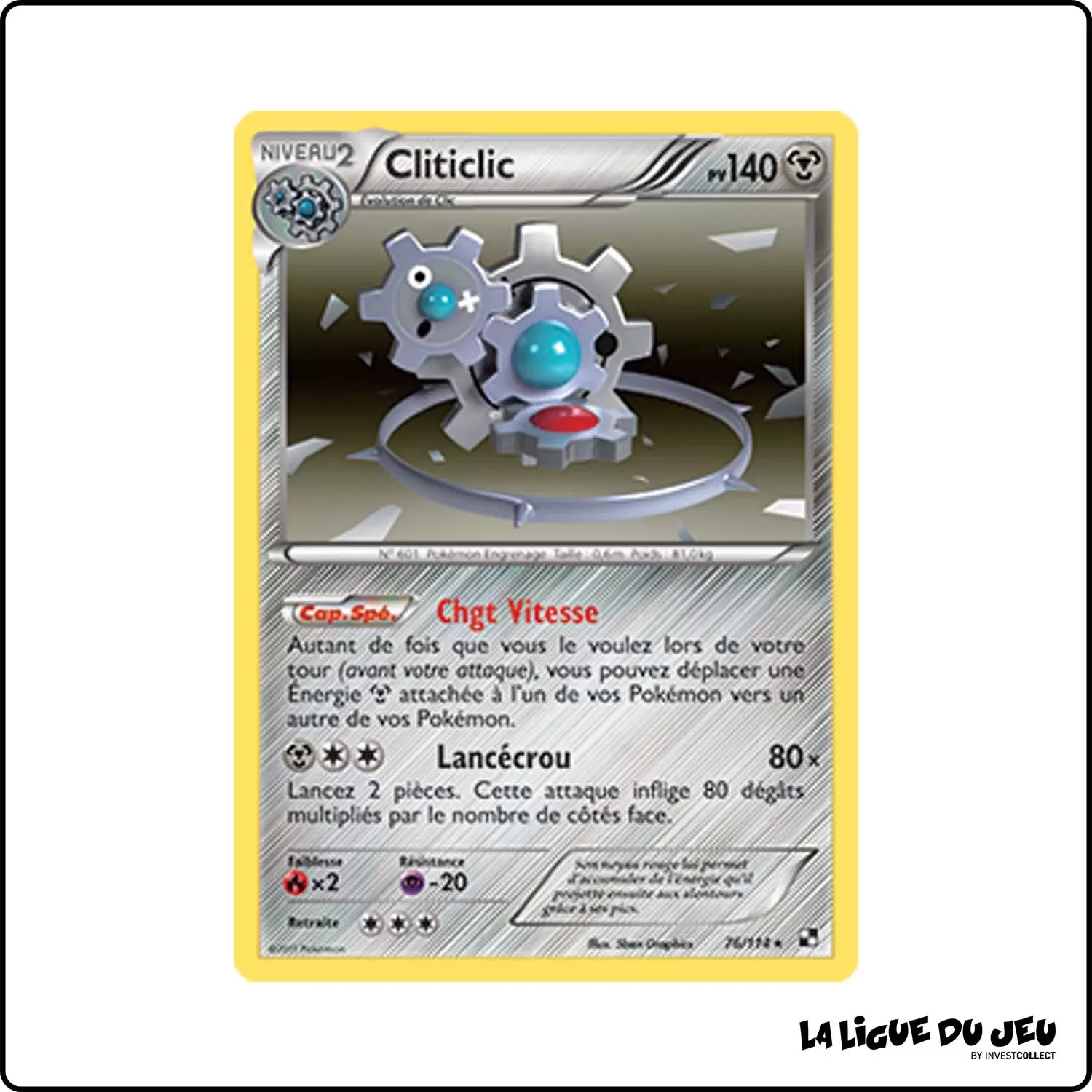 Holo - Pokemon - Noir et Blanc de Base - Cliticlic 76/114