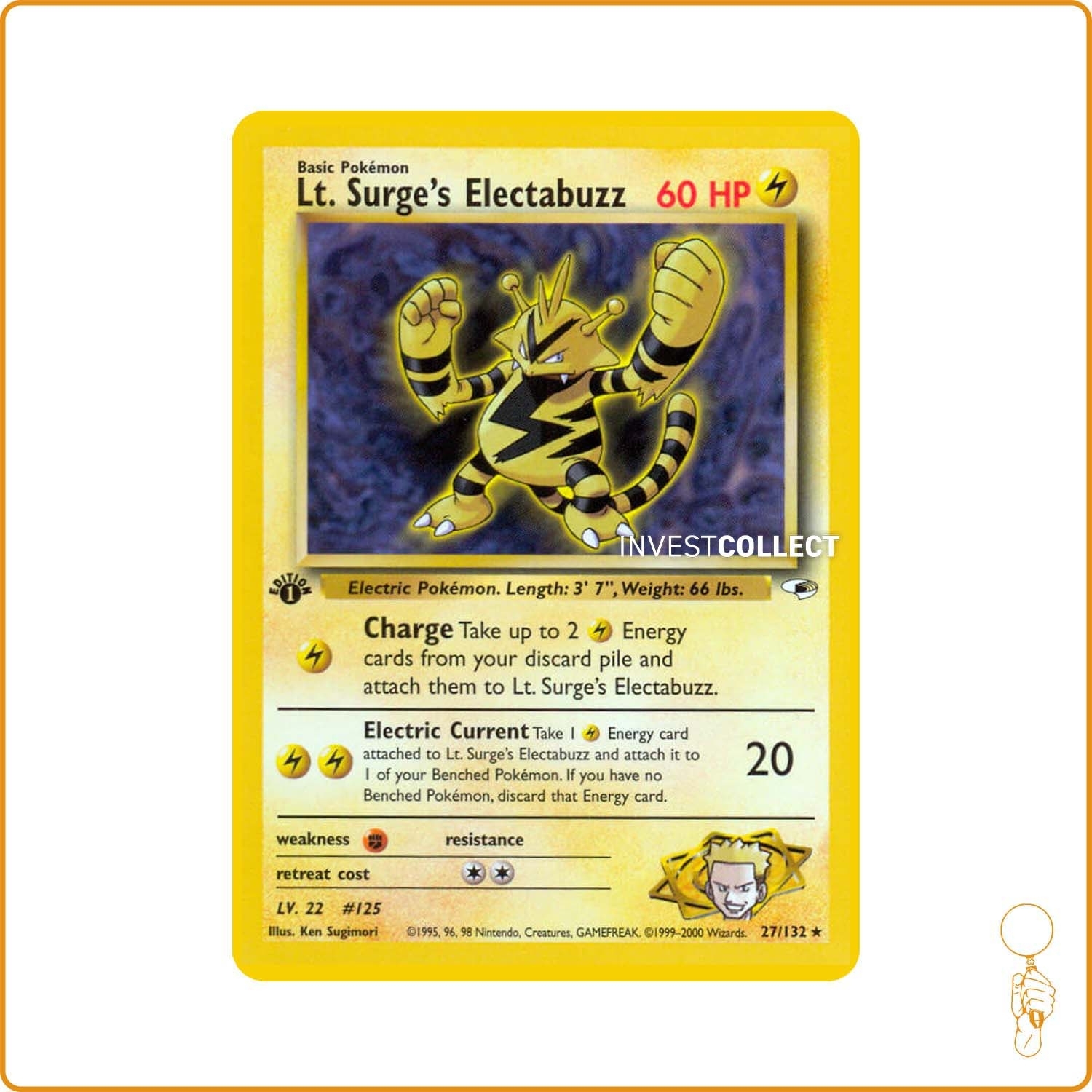 Rare - Pokemon - Gym Heroes - Lt. Surge's Electabuzz 27/132 Wizards - 1