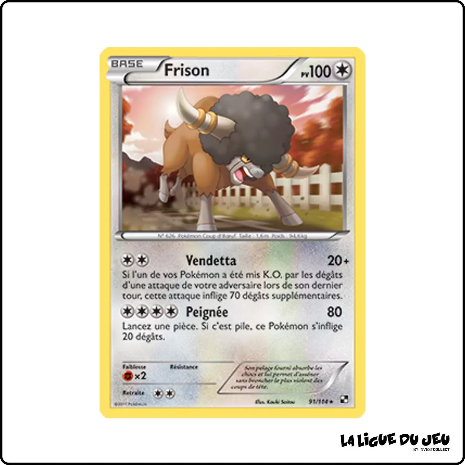 Rare - Pokemon - Noir et Blanc de Base - Frison 91/114