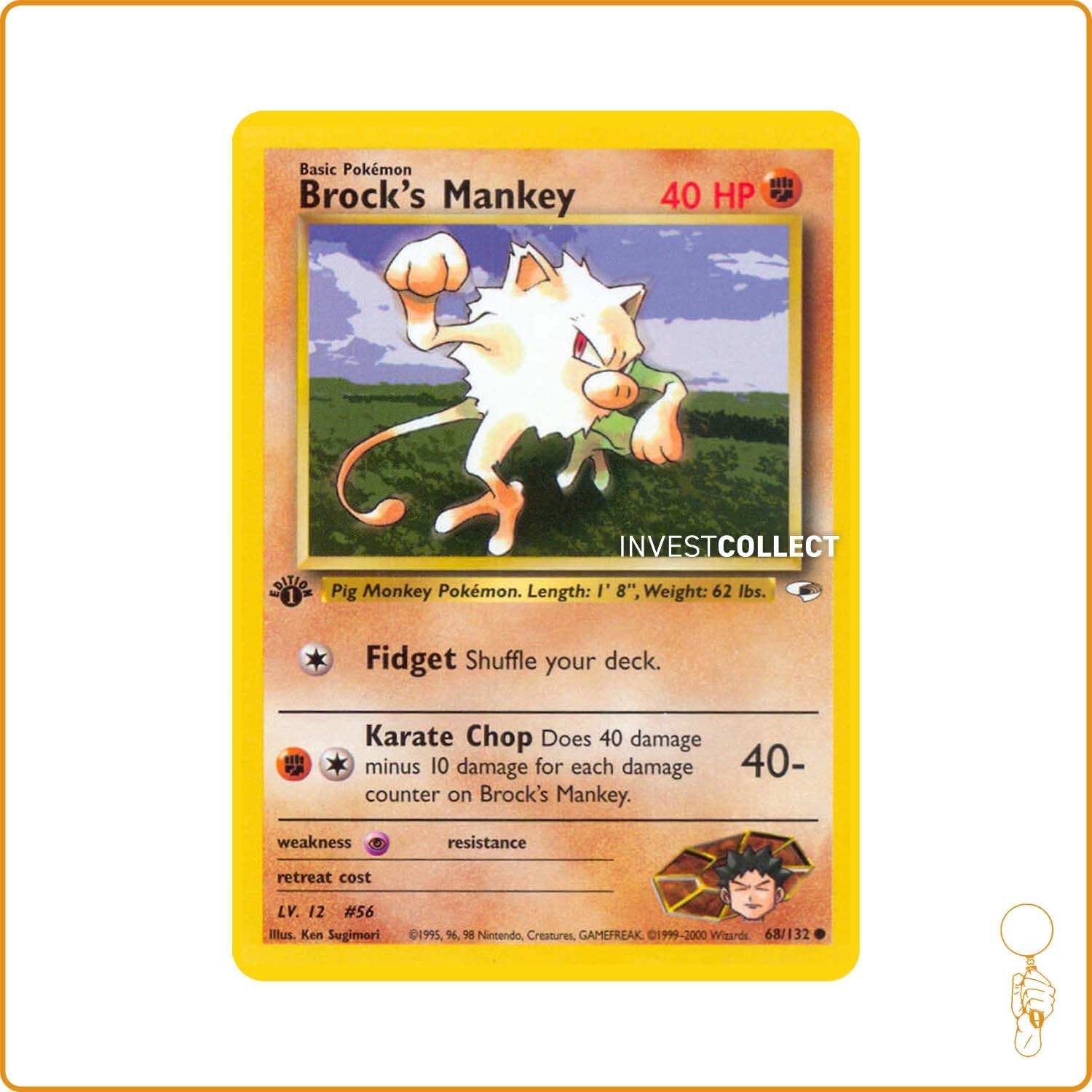 Commune - Pokemon - Gym Heroes - Brock's Mankey 68/132 Wizards - 1