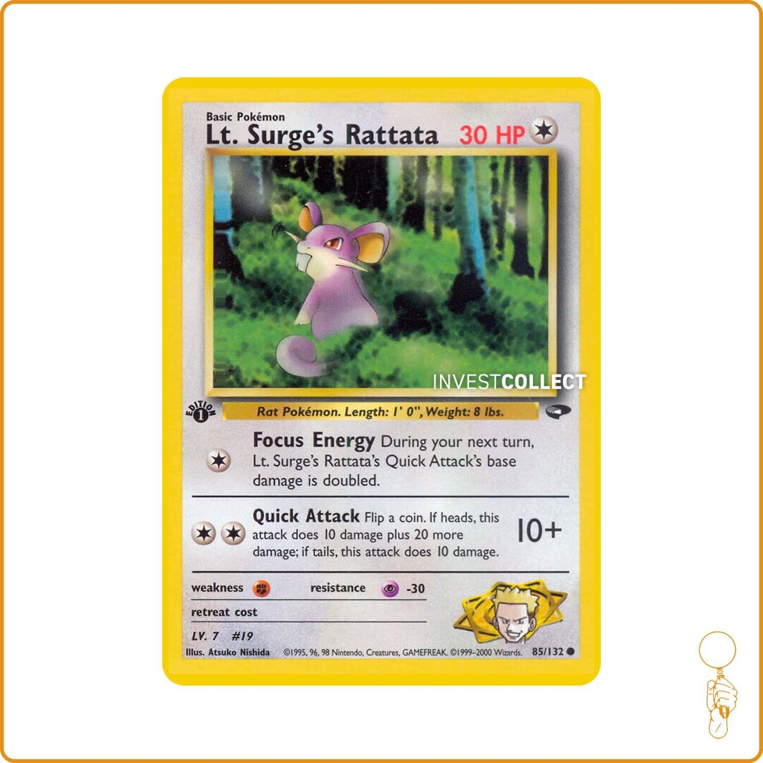 Commune - Pokemon - Gym Challenge - Lt. Surge's Rattata 85/132 Wizards - 1