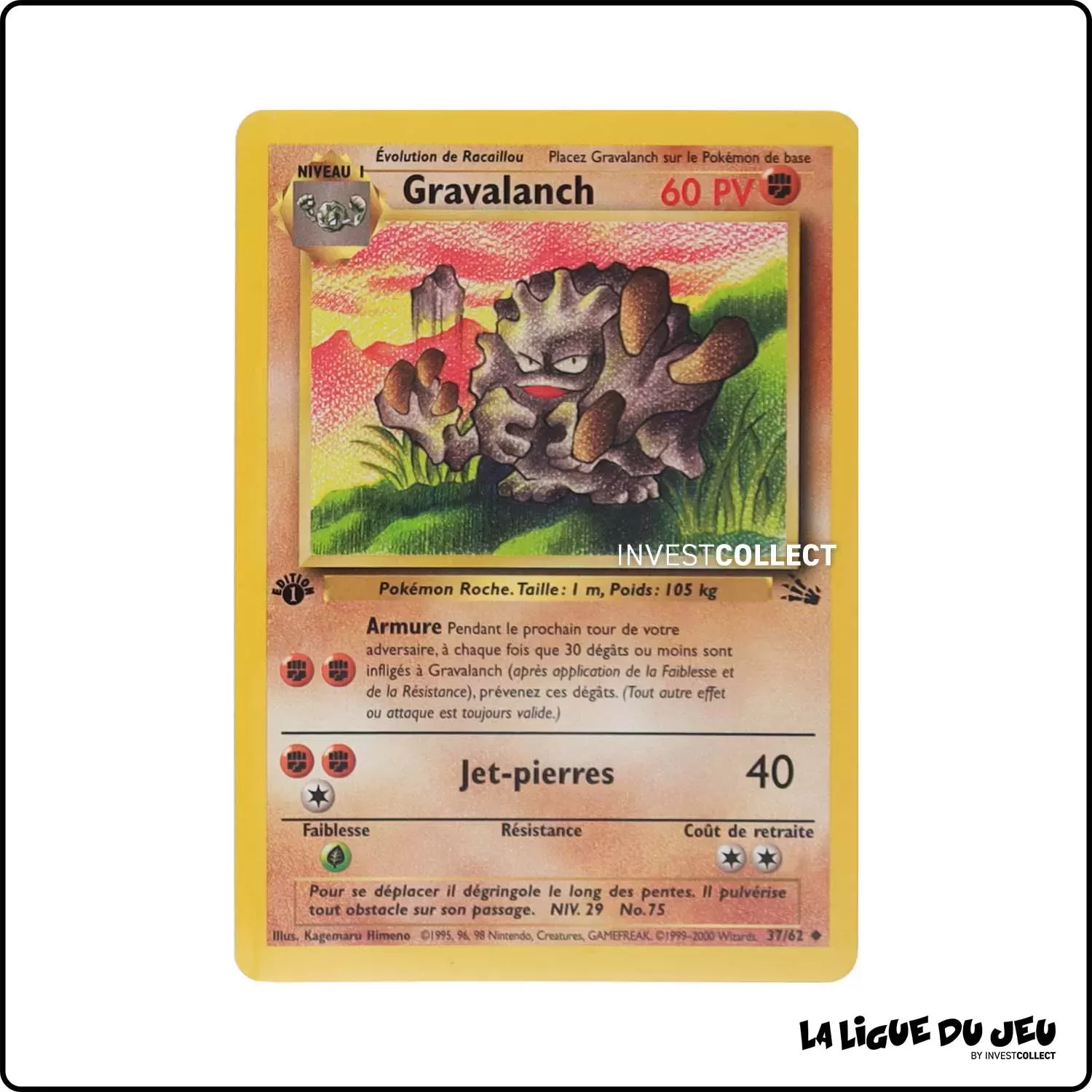 Peu Commune - Pokemon - Fossile - Gravalanch 37/62