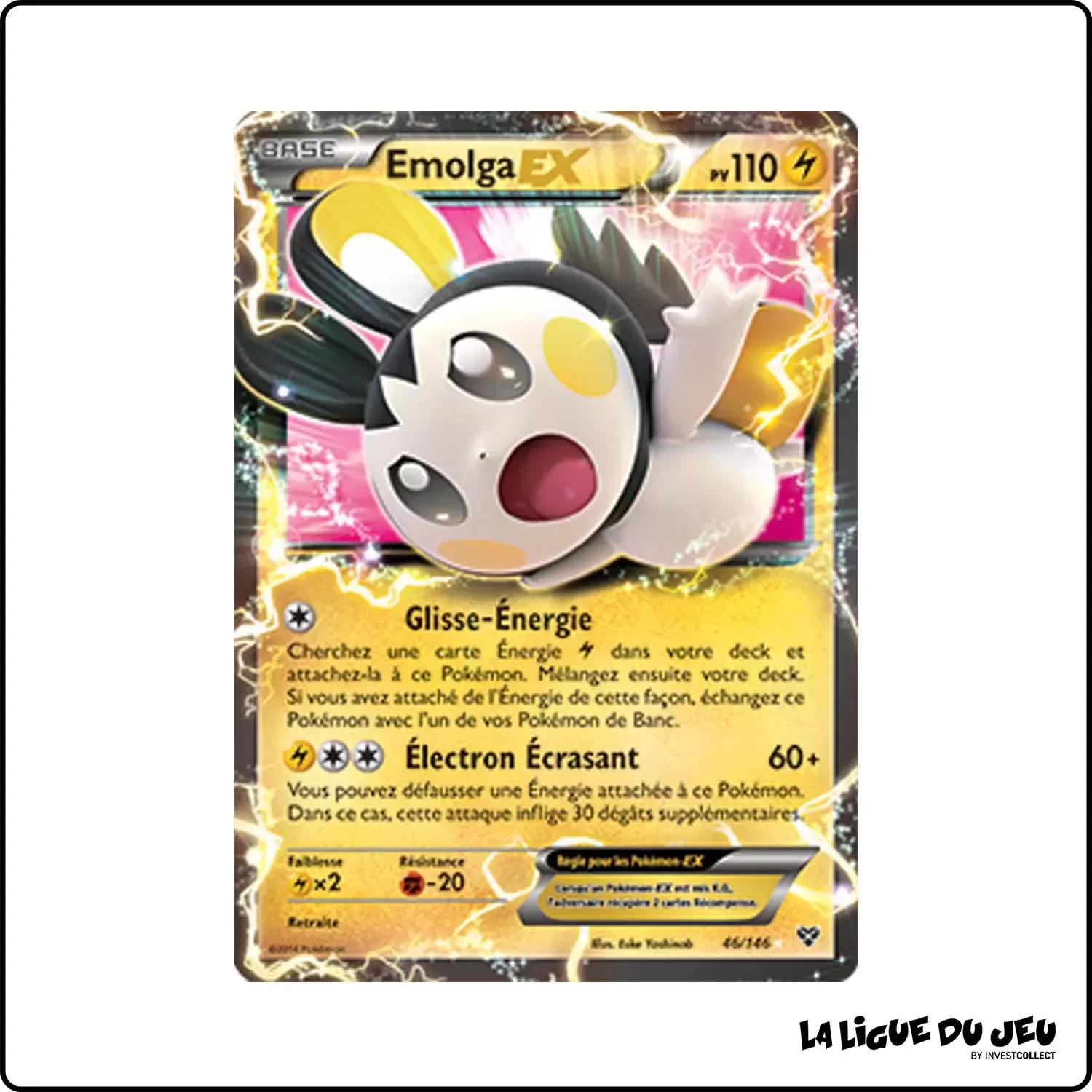 Ultra - Pokemon - XY de Base - Emolga EX 46/146 Pokemon Company - 1