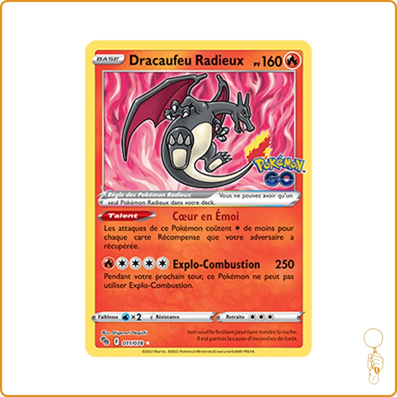 Carte Pokémon dracaufeu radieux 11/78 pokémon go - Pokemon