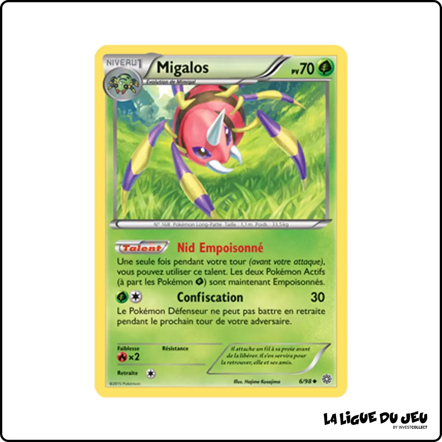 Peu commune - Pokemon - Origines Antiques - Migalos 6/98 Pokemon Company - 1